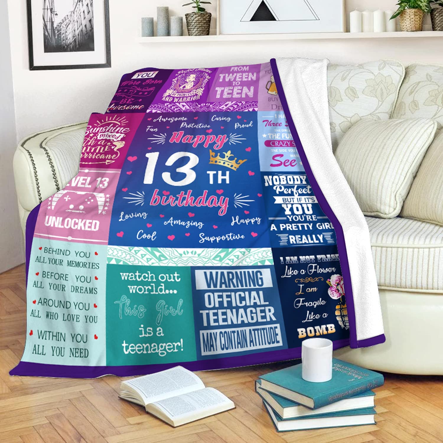 13th Birthday Gifts for Girls 13 Year Old Birthday Gifts 13 Year Blanket  Gifts 13th Funny Gift Idea 13th Birthday Gift Ideas Gifts for 13 Year Old  Female Women Girl Bestie Sister (